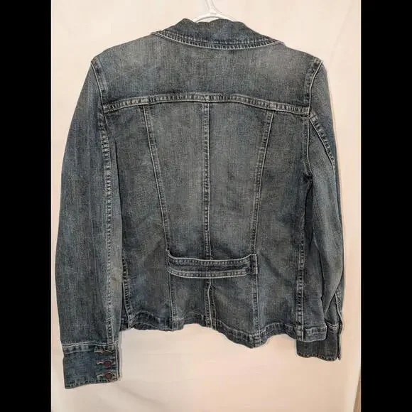 Calvin Klein Womens Medium /Long Sleeve Buttons Down/Collared/Denim Jacket Blue - Picture 7 of 7